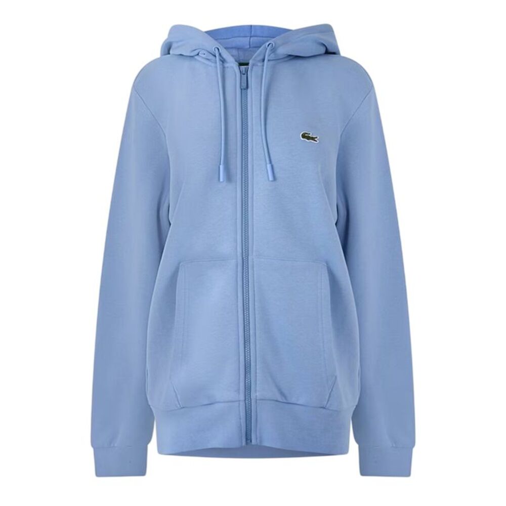 Lacoste Mens Basic Logo Cotton Blend Full Zip Hoodie / Blue